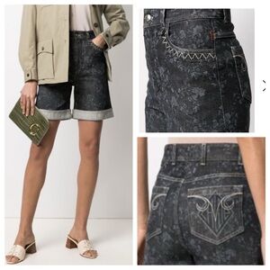 LIKE NEW Chloe East West High Rise Denim Jean Knee Bermuda Shorts 44 12 31 32 10